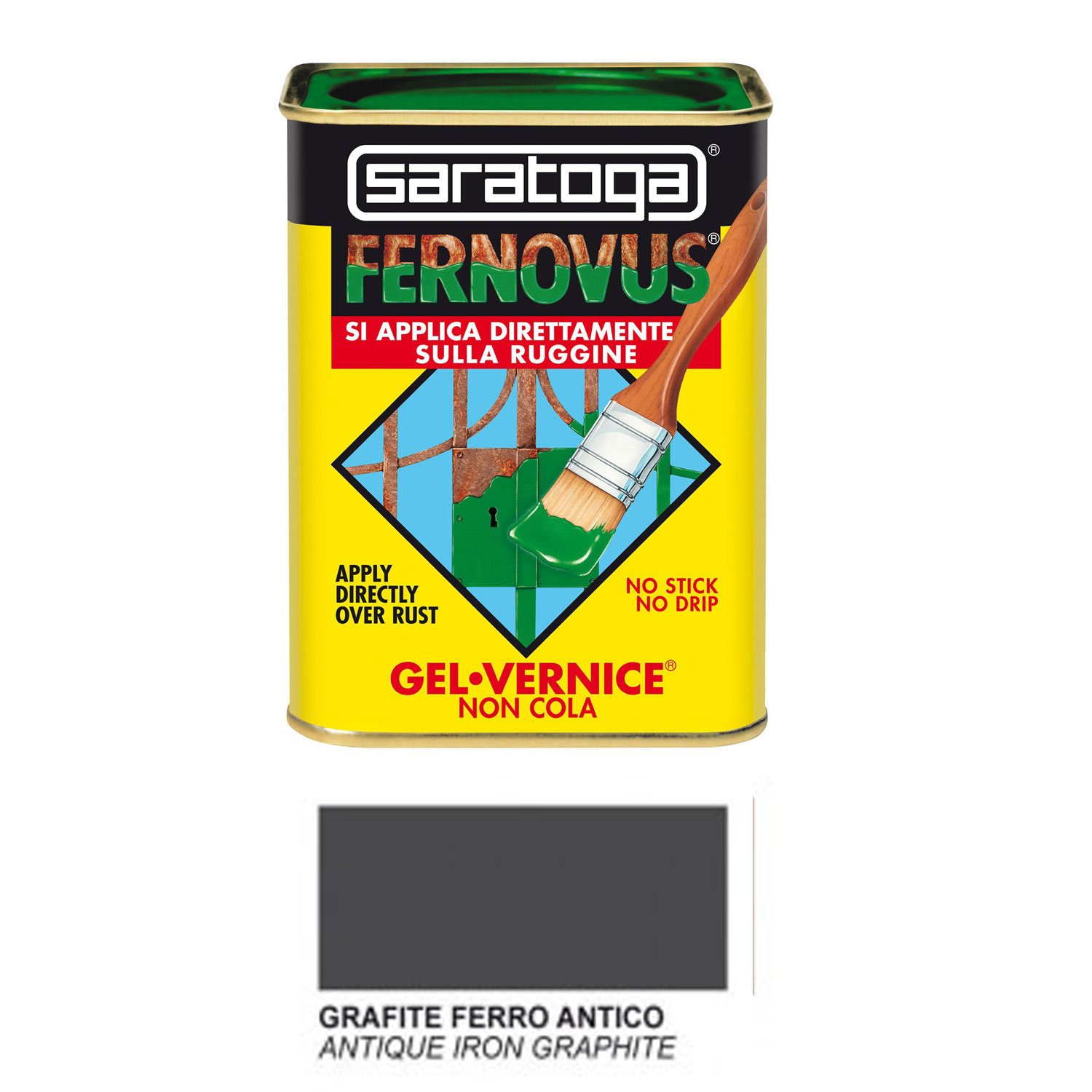 Barattolo Vernice Saratoga Metallizato Grigio Ferro Antico 750 ml