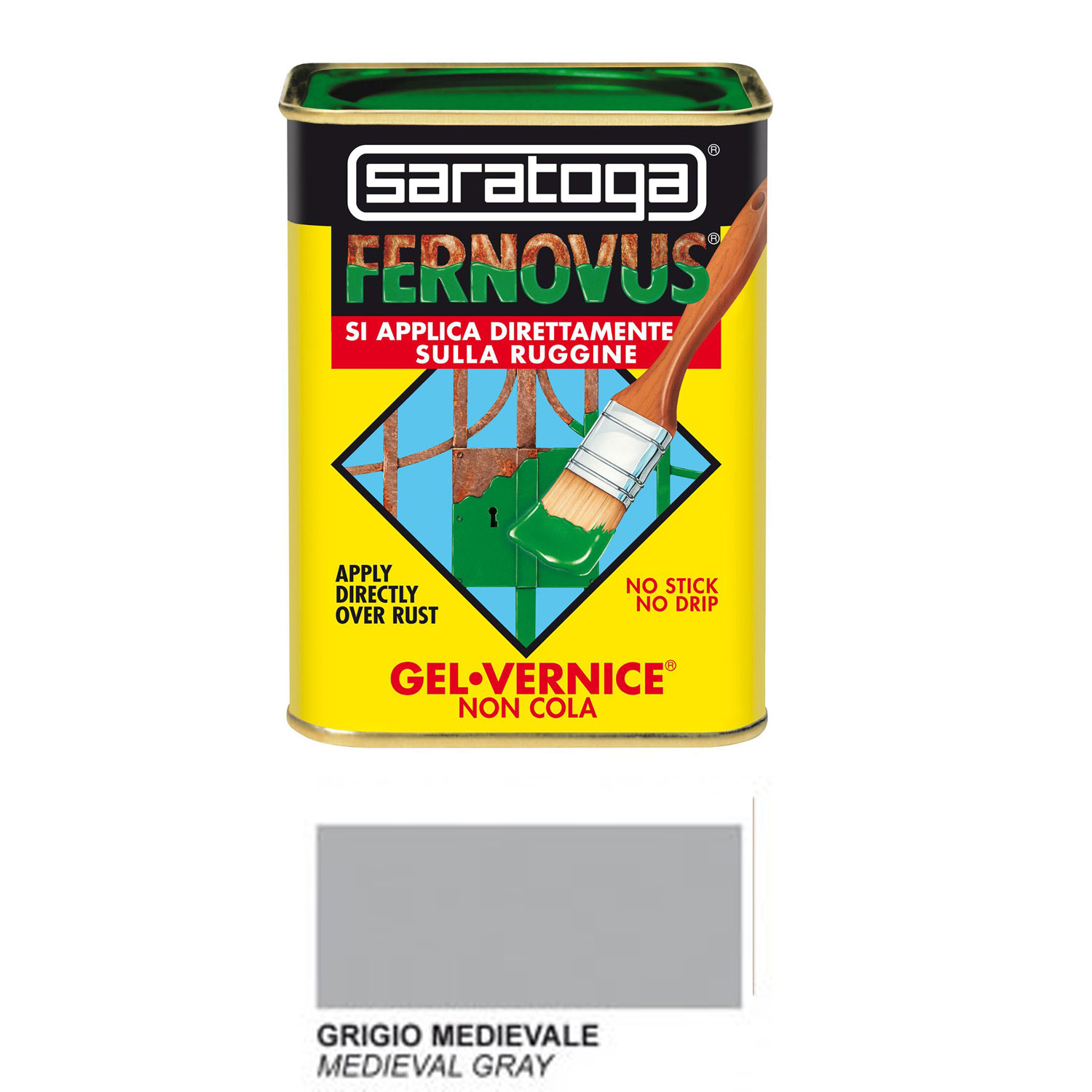 Barattolo Vernice Saratoga Metallizato Grigio Medievale 750 ml