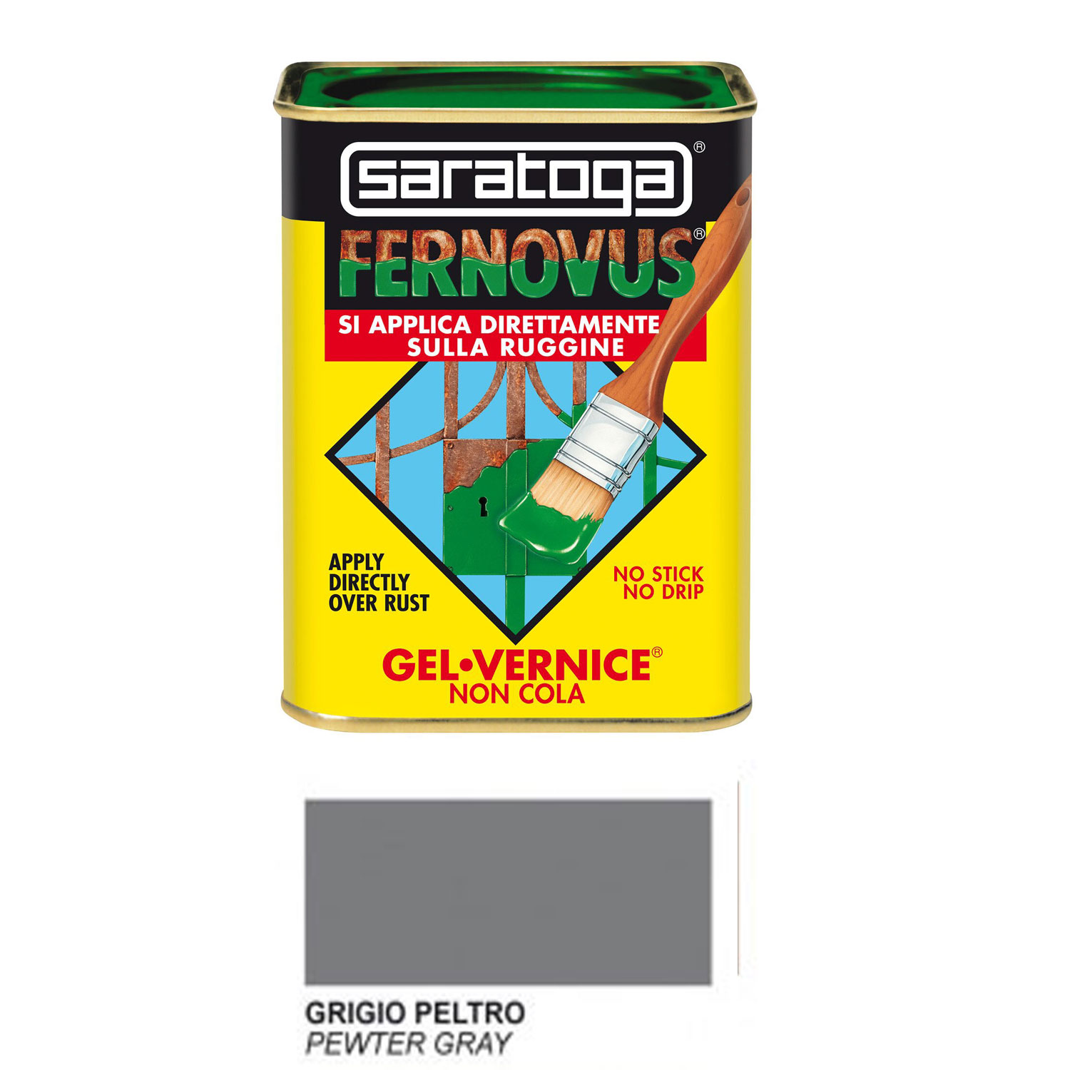 Barattolo Vernice Saratoga Metallizato Grigio Peltro 750 ml