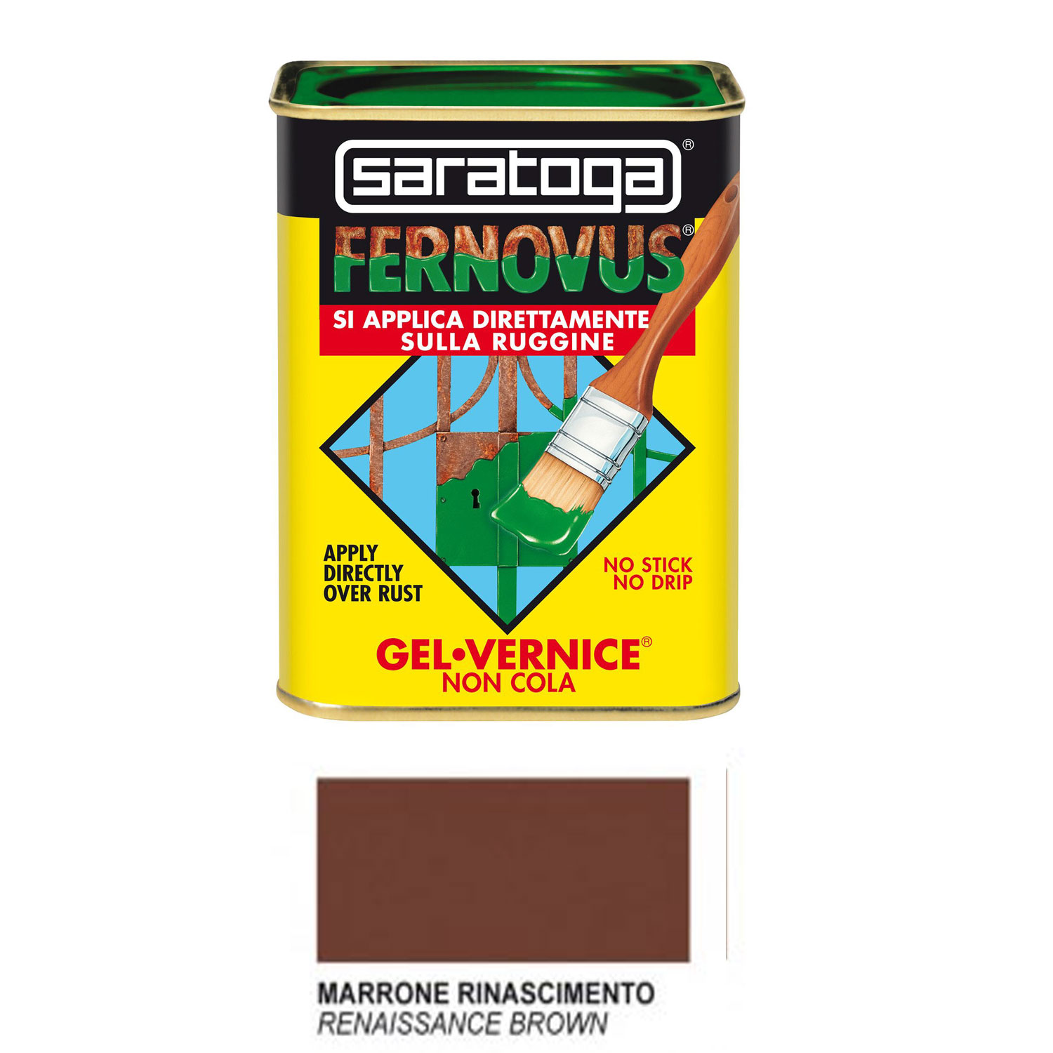 Barattolo Vernice Saratoga Metallizato Marrone Rinascimento 750 ml