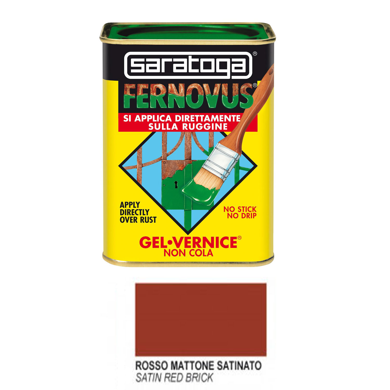 Barattolo Vernice Saratoga Rosso Mattone Satinato 750 ml