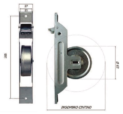 BOLIS AVVOLGITORE SEMINCASSO MT.6 INTERASSE 165 PLACCA ALLUMINIO