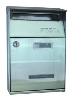 CASSETTA POSTALE ACCIAIO INOX C-TETTO CM.21X32X9 SICURO