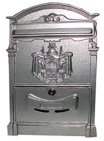 CASSETTA POSTALE ALLUMINIO VILLA GLORIA  ARGENTO CM.26X41X9