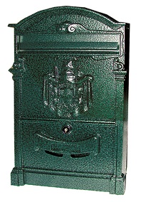 CASSETTA POSTALE ALLUMINIO VILLA GLORIA  VERDE CM.26X41X9