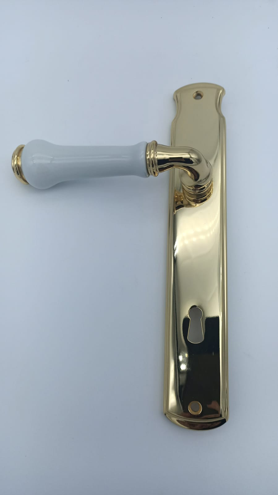 Coppia Maniglie Valli e Colombo Serie Spiga VCR per Classic Bianco Oro Zecchino