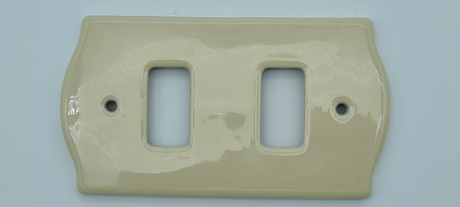 Copripresa Ceramica Champagne 2 Fori