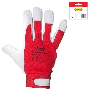 GUANTI FIORE MAIALE DORSO TELATO CON VELCRO TG.10