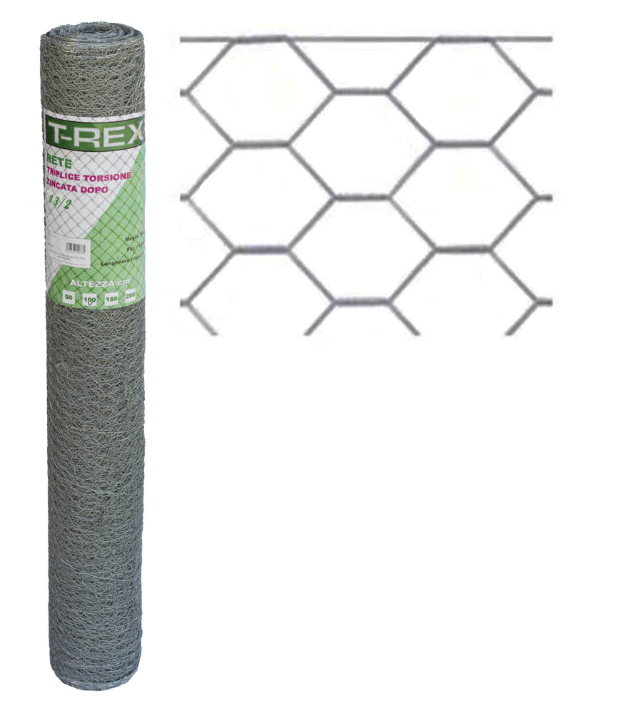 RETE TRIPLICE TORSIONE 13-2 H.100 ML.25 ZINCATA