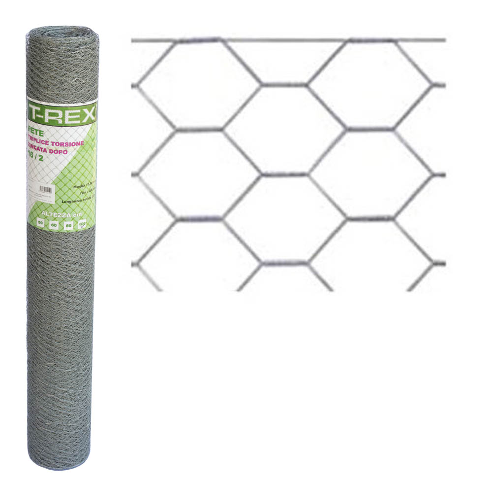 RETE TRIPLICE TORSIONE 16-2 H. 80 ML.50 ZINCATO