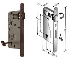 SERRATURA PATENT GRANDE B.T. F.BRONZ. Q8MM.50