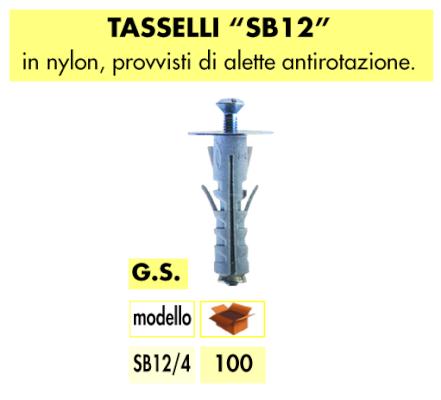 TASSELLO NYLON SB 12-4 MM.45 C-VITE TSC CONF. 50 PZ