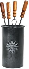 ACCESSORI CAMINO SET 4 PEZZI BARILOTTO CON FIORE