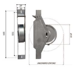 BOLIS AVVOLGITORE SEMINCASSO MT.8 INTERASSE165 CON PLACCA INOX