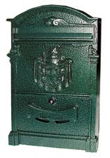 CASSETTA POSTALE ALLUMINIO VILLA GLORIA  VERDE CM.26X41X9