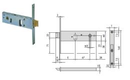 CISA SERRATURA 44150-80 INFILARE X FASCE X ALLUMINIO SENZA CILINDRO
