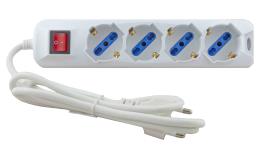 MULTIPRESA SYNTESY 4 PRESE BIPASSO SCHUKO CON INTERRUTTORE