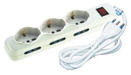 MULTIPRESA SYNTESY COMPATTA 3 SCHUKO 6 PRESE BIPASSO