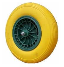 RUOTA X CARRIOLA F. PLASTICA PU 400X100 CON CUSCINETTO A RULLI